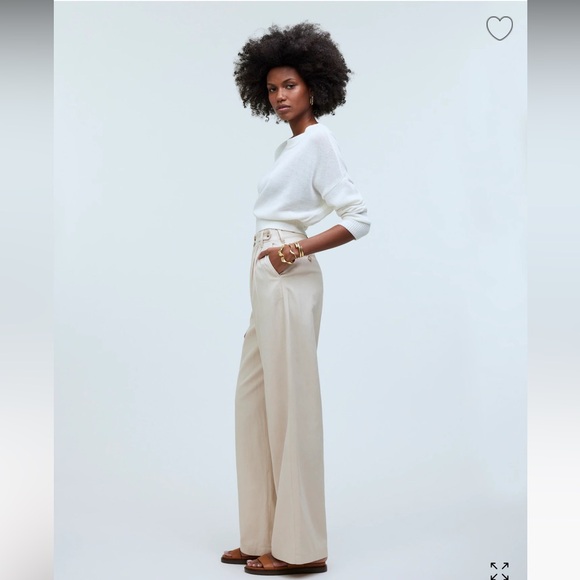 Madewell The Harlow Wide-Leg Pant | Size 8P | Khaki - Picture 12 of 12